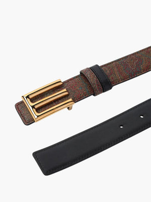 Etro Belt Reversible Logo Brown