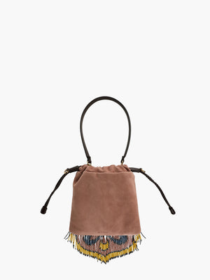 Etro Bag Shoulder Beads & Fringes Pink