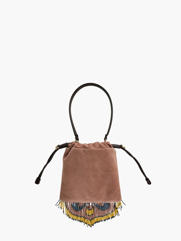 Etro Bag Shoulder Beads & Fringes Pink