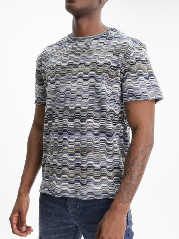 Missoni T-Shirt Crewneck Beige & White