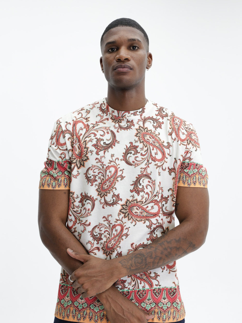Etro T-Shirt  Roma Brown-White