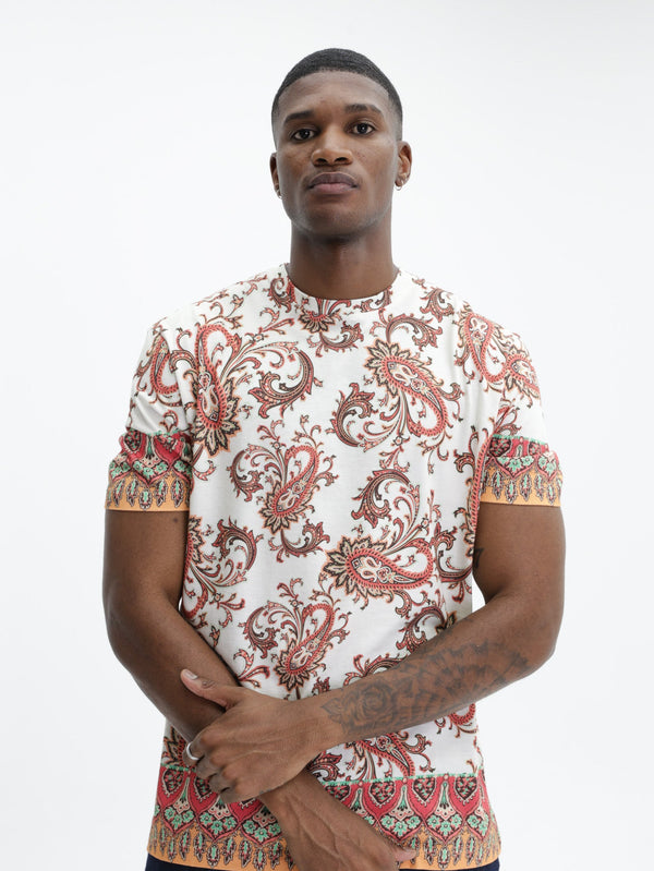 Etro T-Shirt  Roma Brown-White
