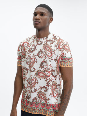 Etro T-Shirt  Roma Brown-White