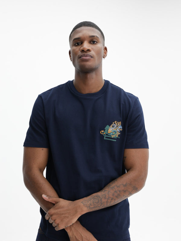 Etro T-Shirt  With Embroidered Logo Navy