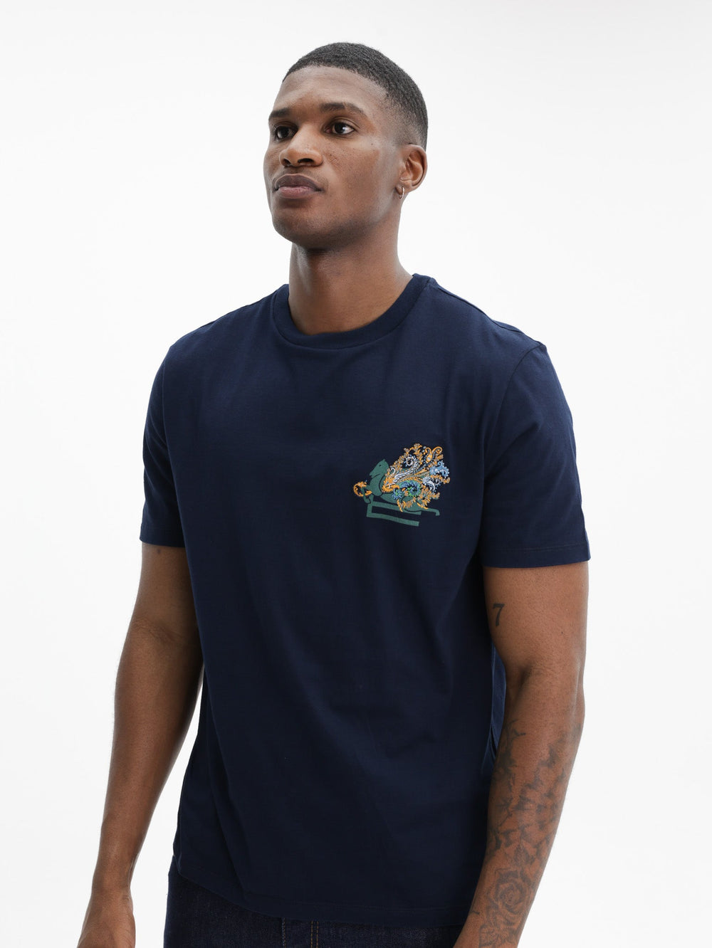 Etro T-Shirt  With Embroidered Logo Navy
