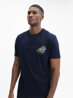 Etro T-Shirt  With Embroidered Logo Navy