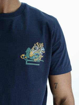 Etro T-Shirt  With Embroidered Logo Navy