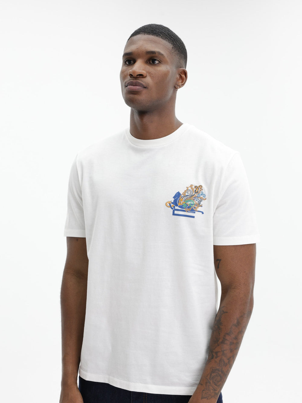 Etro T-Shirt  With Embroidered Logo White