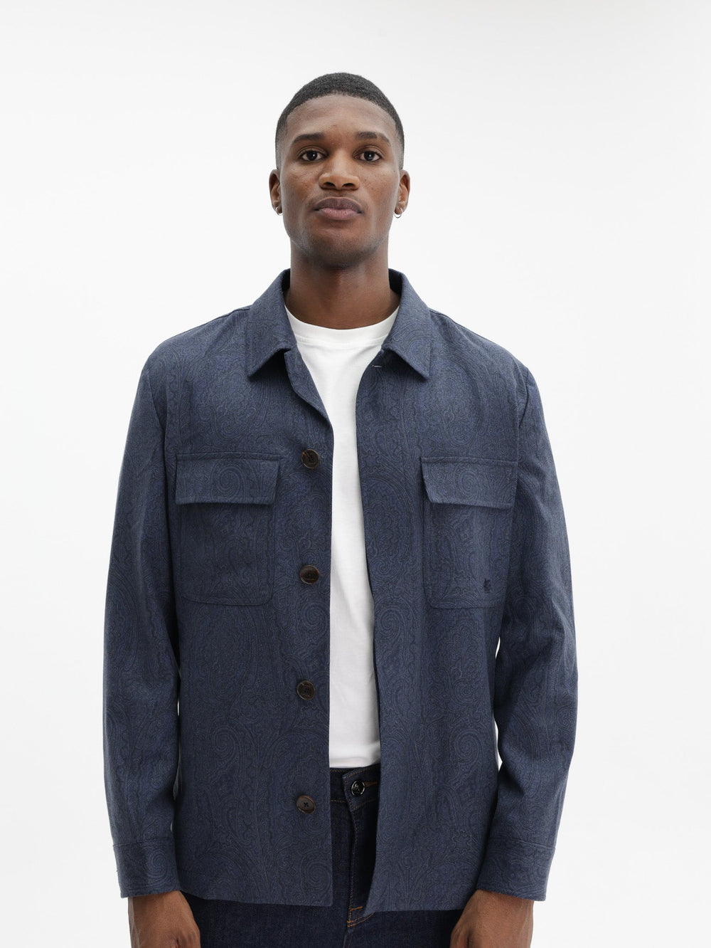 Etro Shirt Patch Pkt Shirt Blue