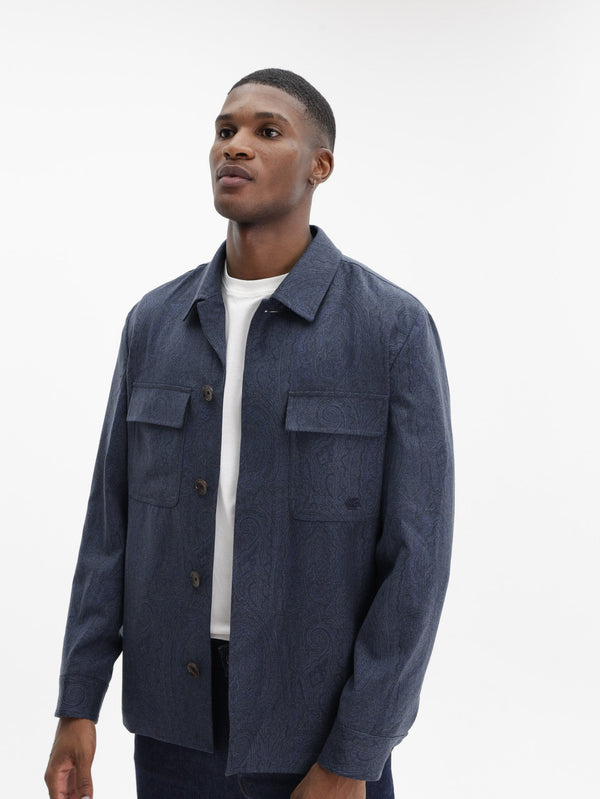 Etro Shirt Patch Pkt Shirt Blue