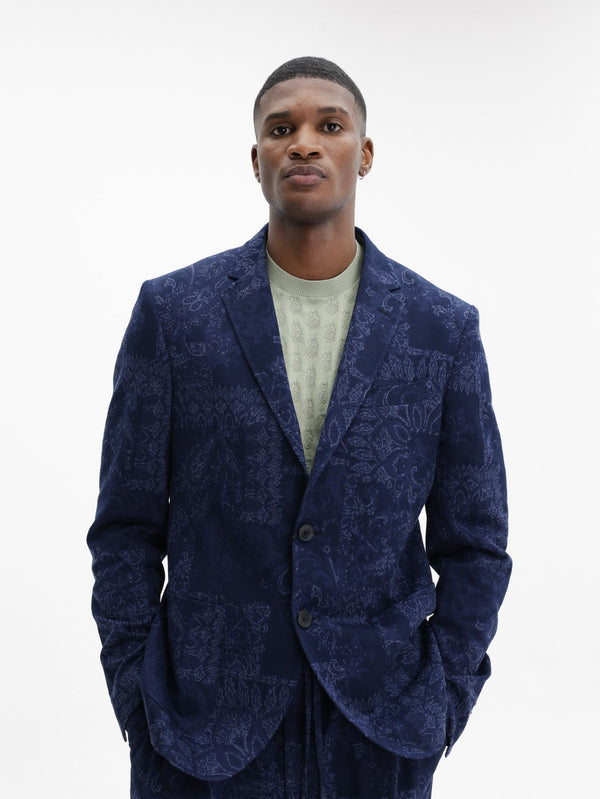 Etro Jacket Roma Jersey Sport  Navy