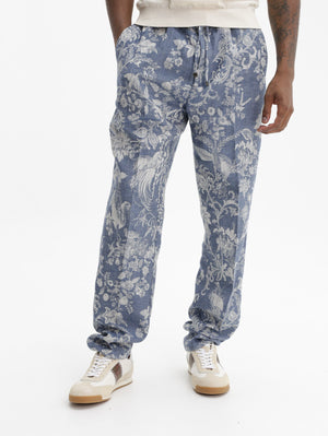 Etro Pants Jogger Blue-Off White