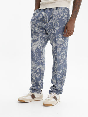 Etro Pants Jogger Blue-Off White