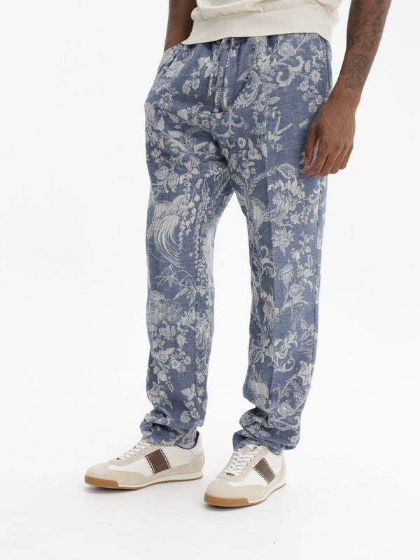 Etro Pants Jogger Blue-Off White