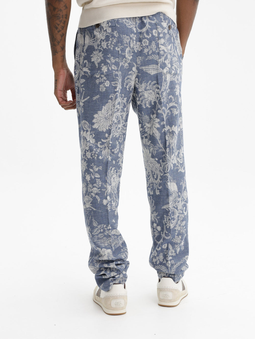 Etro Pants Jogger Blue-Off White