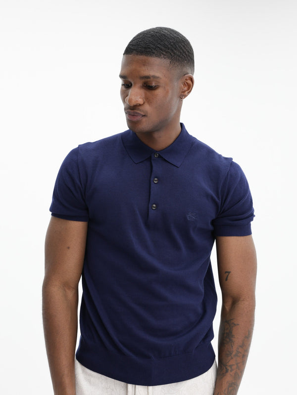 Etro Golfer Knitted  S/S Navy