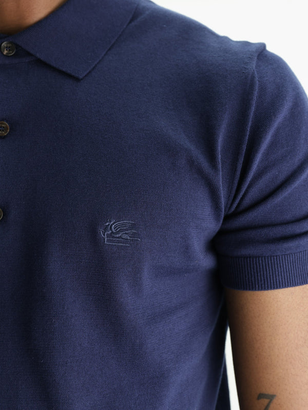 Etro Golfer Knitted  S/S Navy
