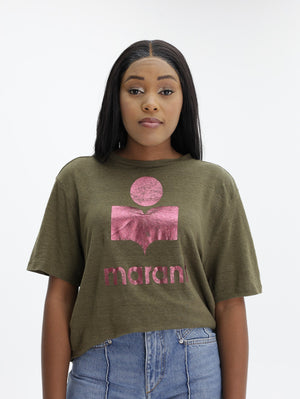 Isabel Marant T-Shirt Zewel Khaki-Pink