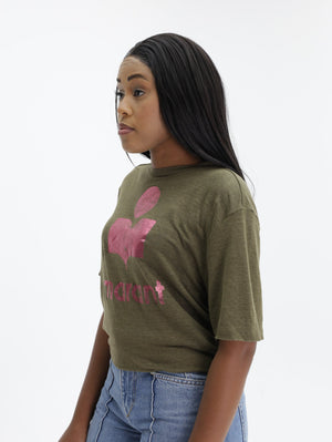 Isabel Marant T-Shirt Zewel Khaki-Pink