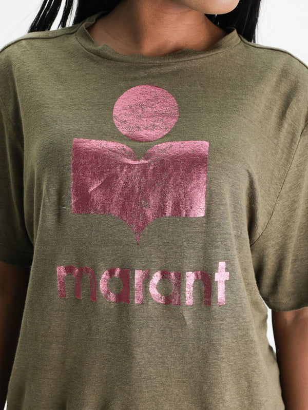 Isabel Marant T-Shirt Zewel Khaki-Pink