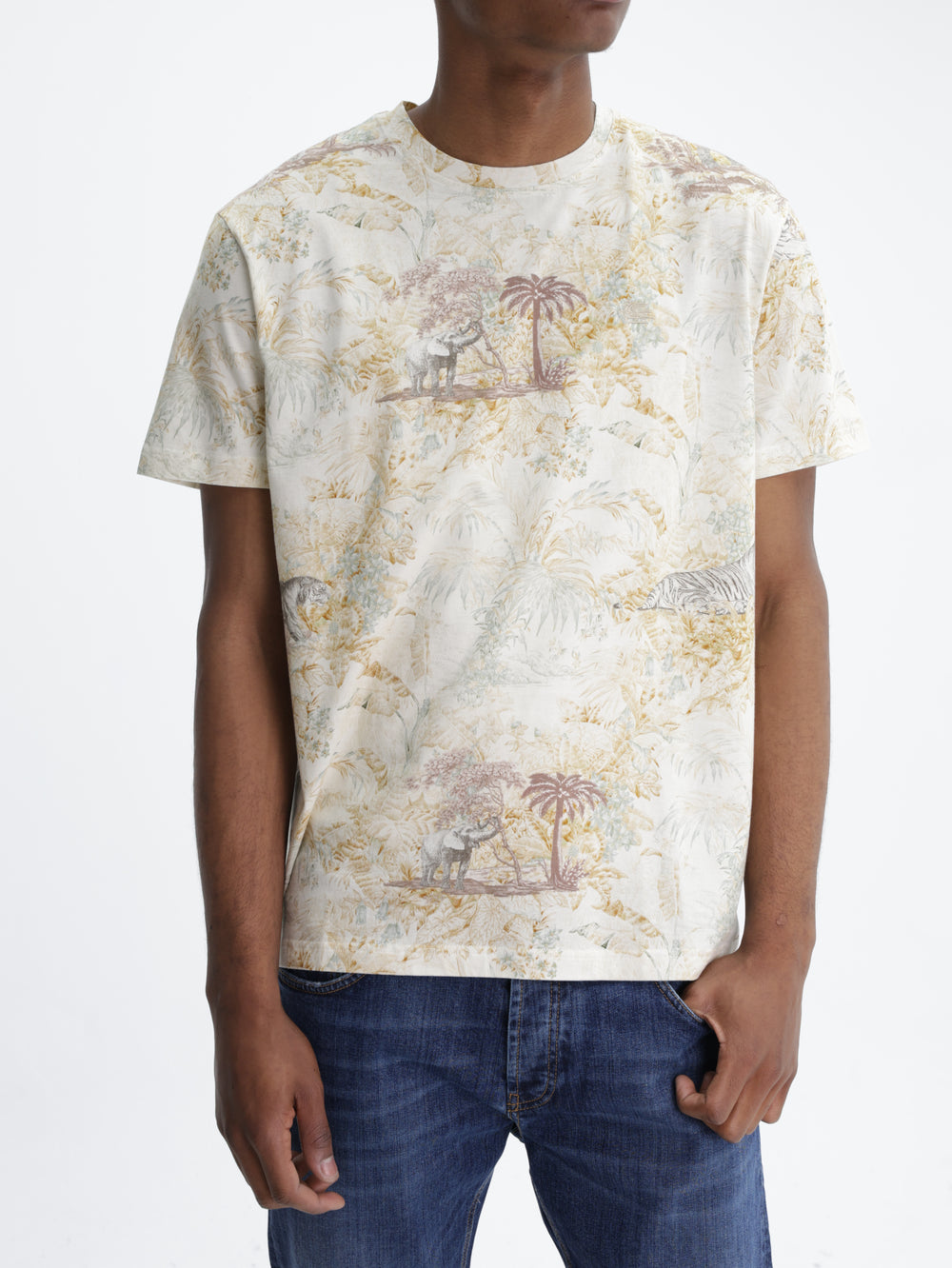 Etro T-Shirt Roma Allover Print Beige