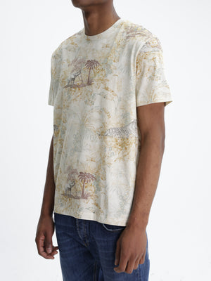 Etro T-Shirt Roma Allover Print Beige