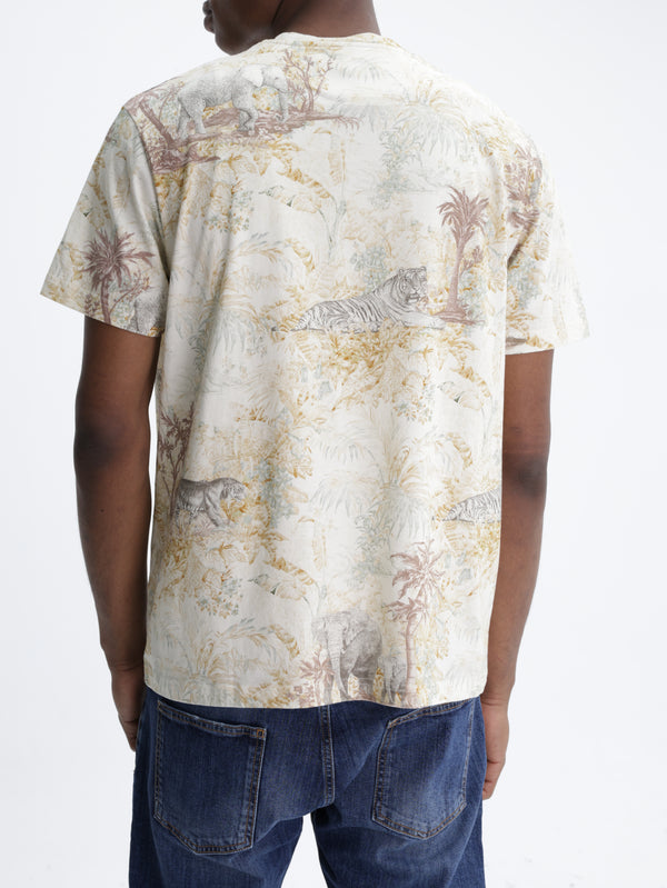 Etro T-Shirt Roma Allover Print Beige
