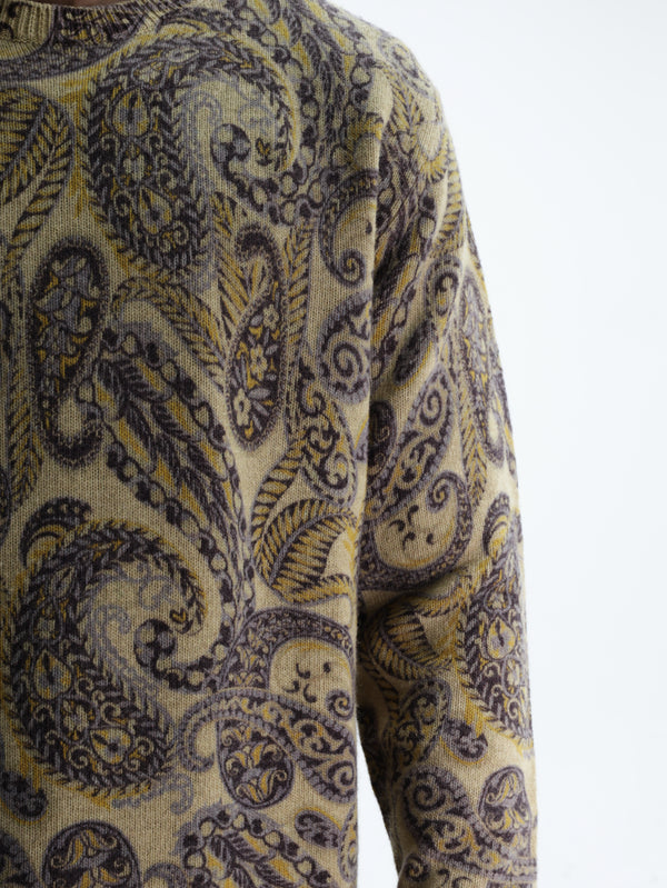 Etro Knitted C-Neck Paisley Print Multi