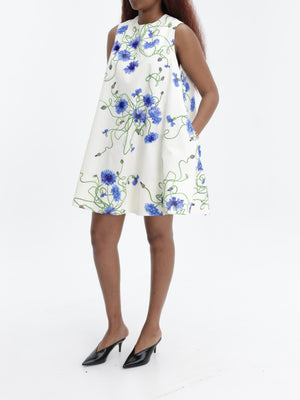 Stella Mccartney Dress Emb Blue Floral Print White