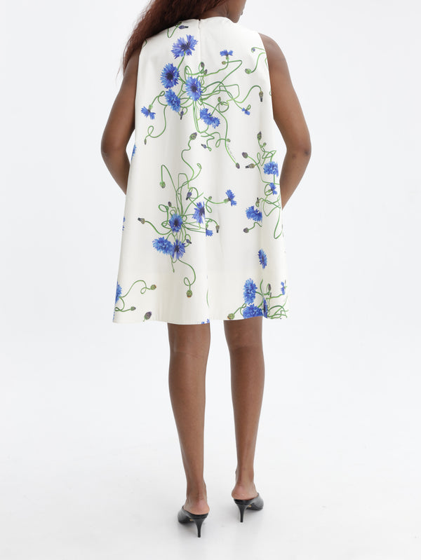 Stella Mccartney Dress Emb Blue Floral Print White