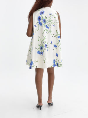 Stella Mccartney Dress Emb Blue Floral Print White