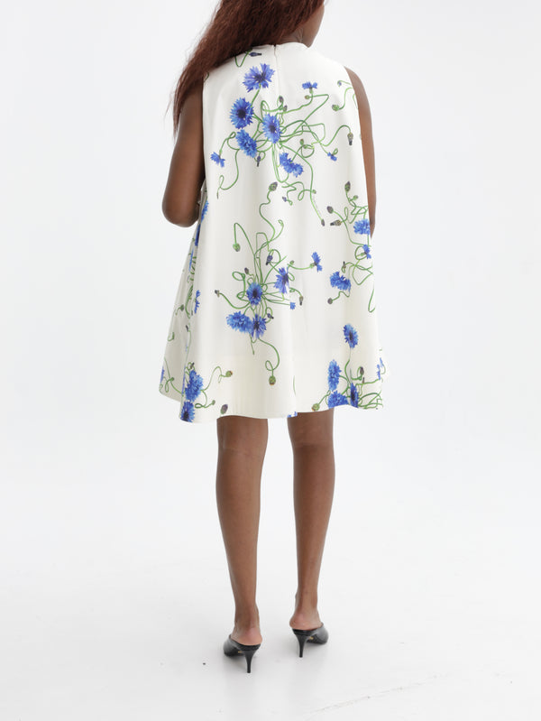 Stella Mccartney Dress Emb Blue Floral Print White