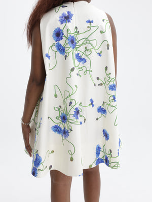 Stella Mccartney Dress Emb Blue Floral Print White