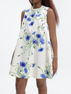 Stella Mccartney Dress Emb Blue Floral Print White