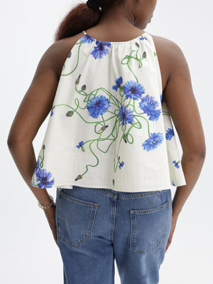 Stella Mccartney Top Floral Print Frill White