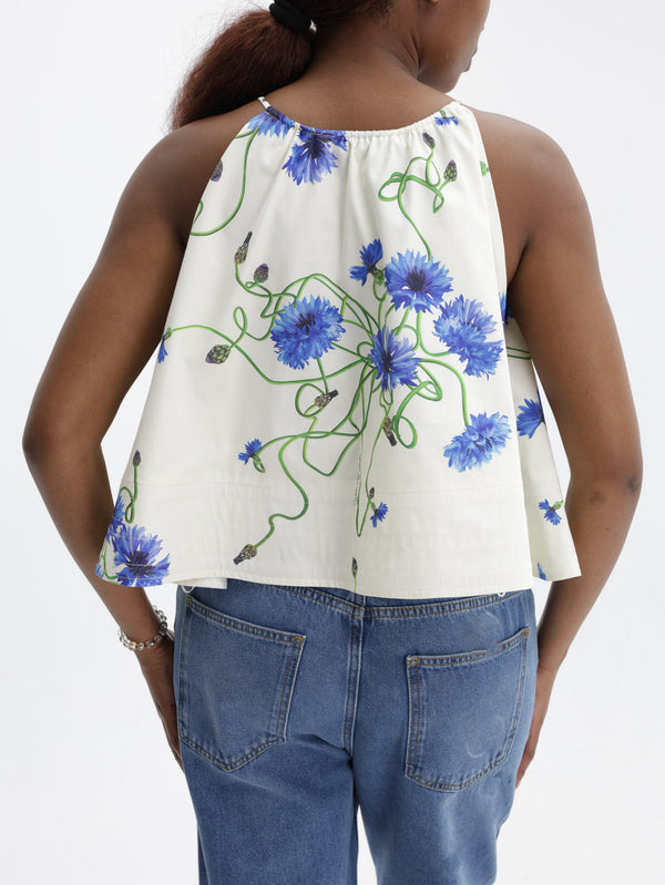 Stella Mccartney Top Floral Print Frill White