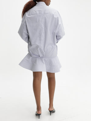 Stella Mccartney Dress Shirt Stripe Peplum Ls Blue/White