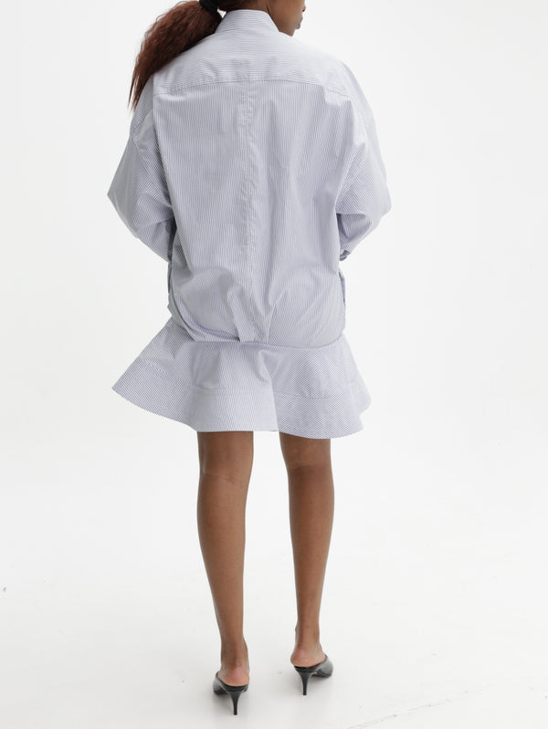 Stella Mccartney Dress Shirt Stripe Peplum Ls Blue/White
