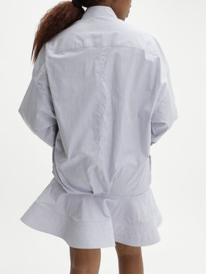 Stella Mccartney Dress Shirt Stripe Peplum Ls Blue/White