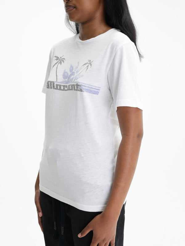 Isabel Marant T-Shirt Palm Tree Print Blue/White