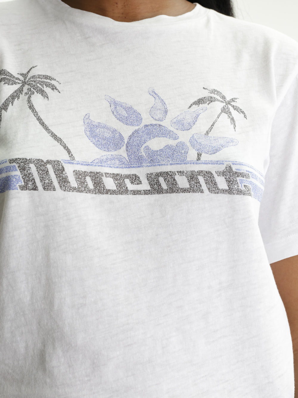 Isabel Marant T-Shirt Palm Tree Print Blue/White