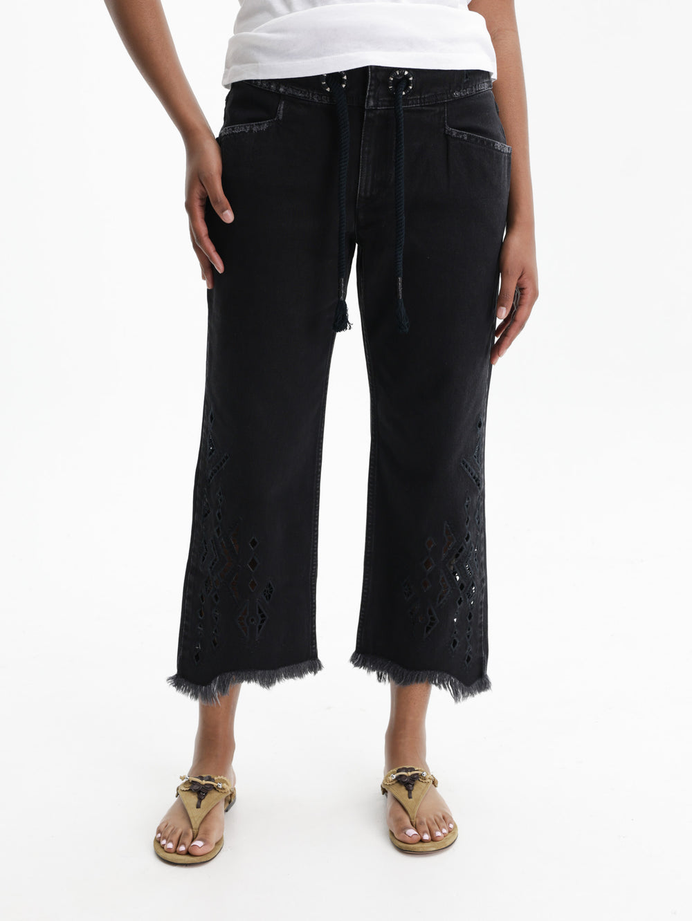 Isabel Marant Pants Embroided Bottom  Black