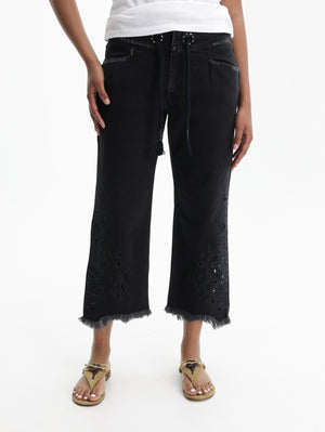 Isabel Marant Pants Embroided Bottom  Black
