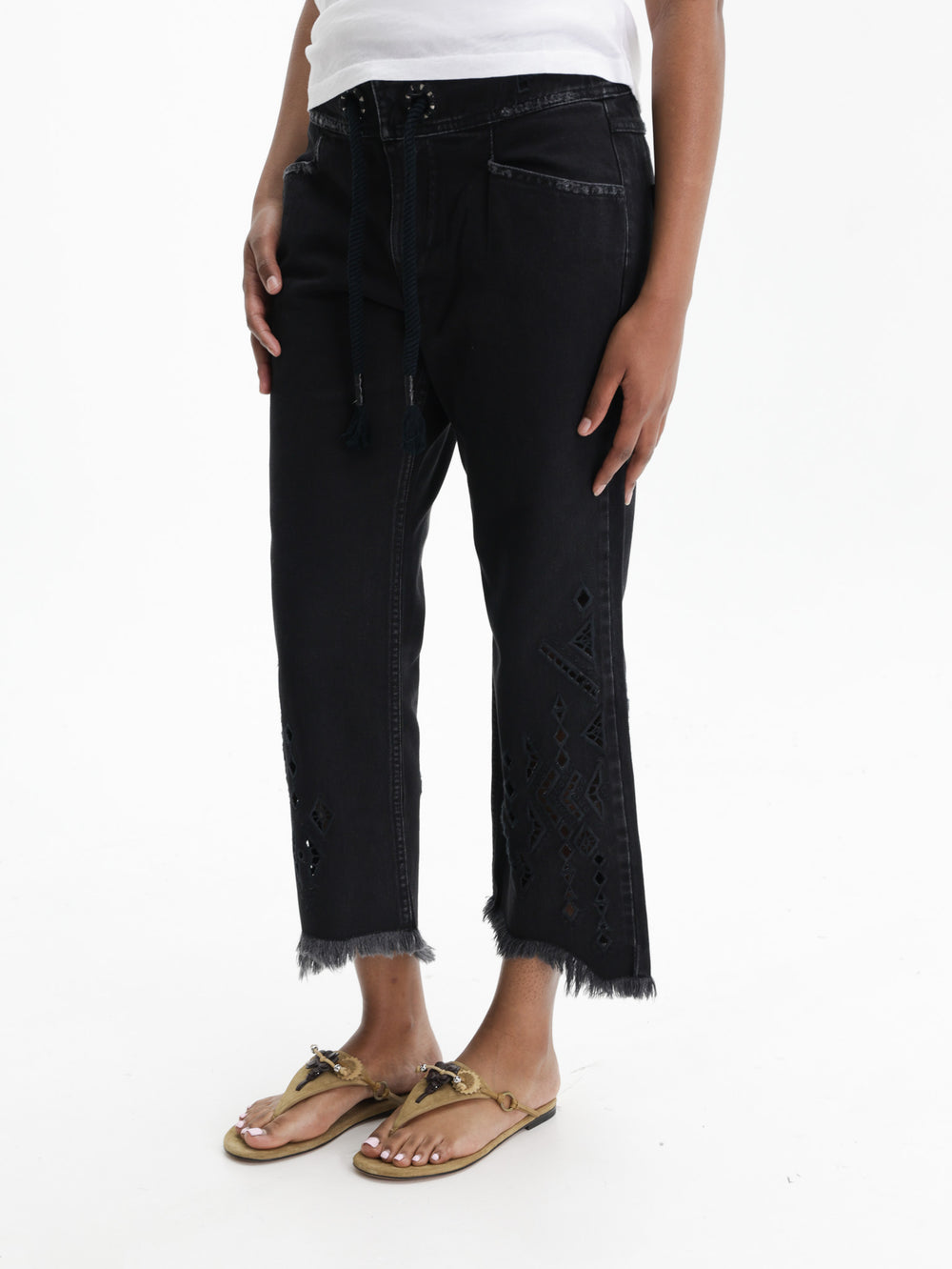 Isabel Marant Pants Embroided Bottom  Black