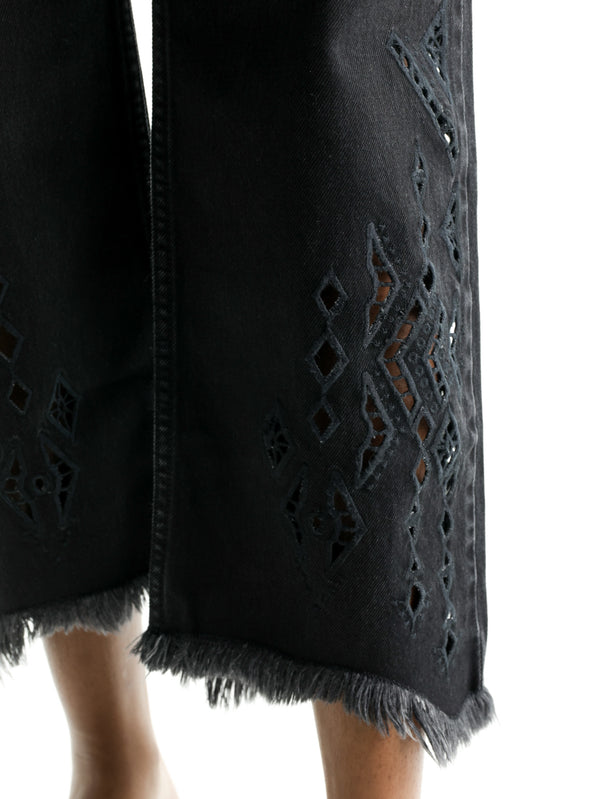 Isabel Marant Pants Embroided Bottom  Black