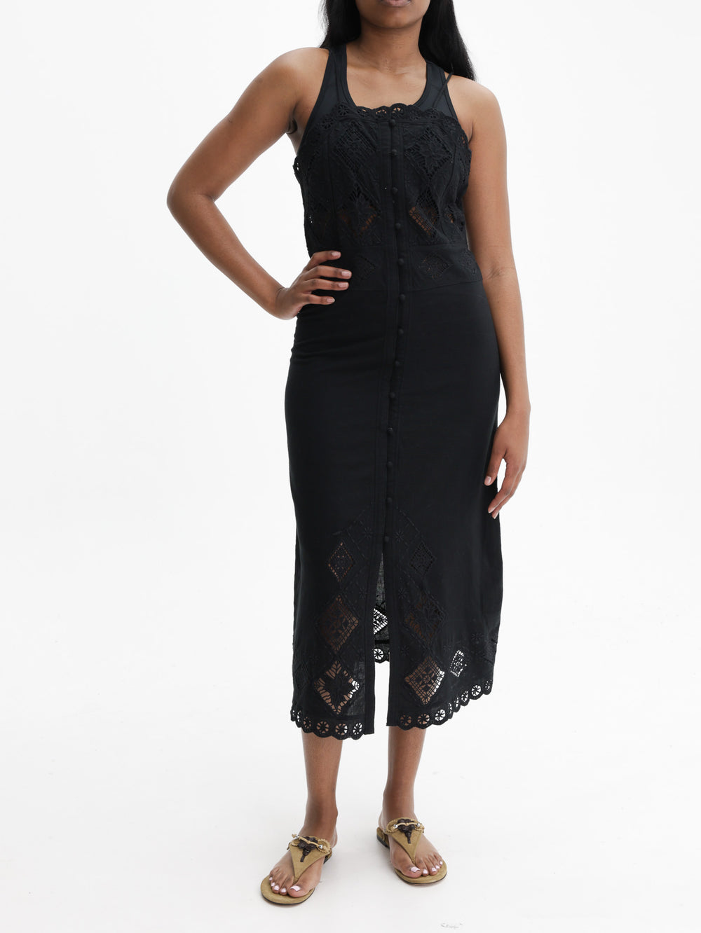 Isabel Marant Dress Lace Strap  Black