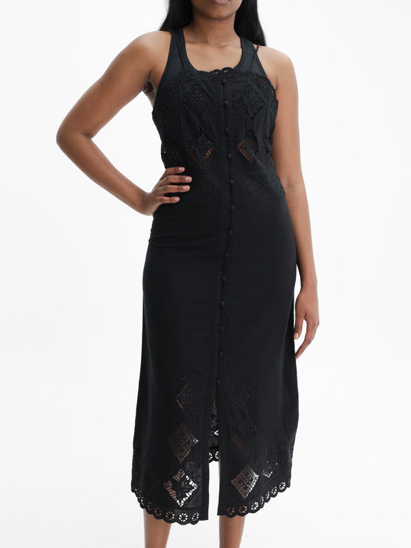 Isabel Marant Dress Lace Strap  Black