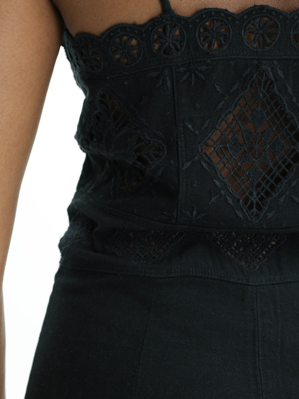 Isabel Marant Dress Lace Strap  Black