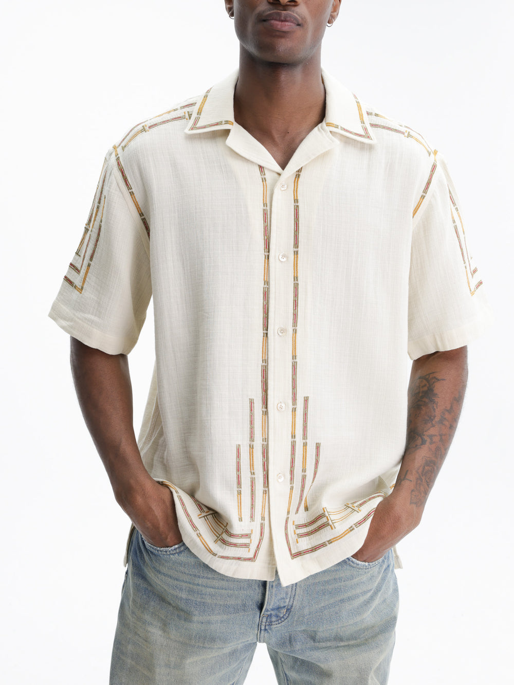 Isabel Marant Shirt Brown Embroided Ecru