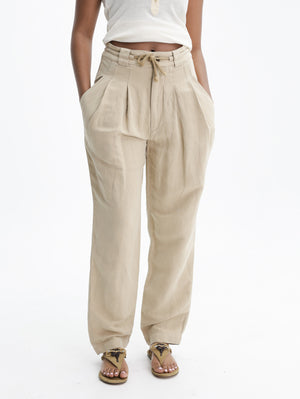Isabel Marant Pants Drawstring Loose Fit Sand